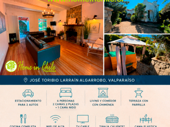 Hermosa Casa en Algarrobo, Valparaíso – Arriendo Diario