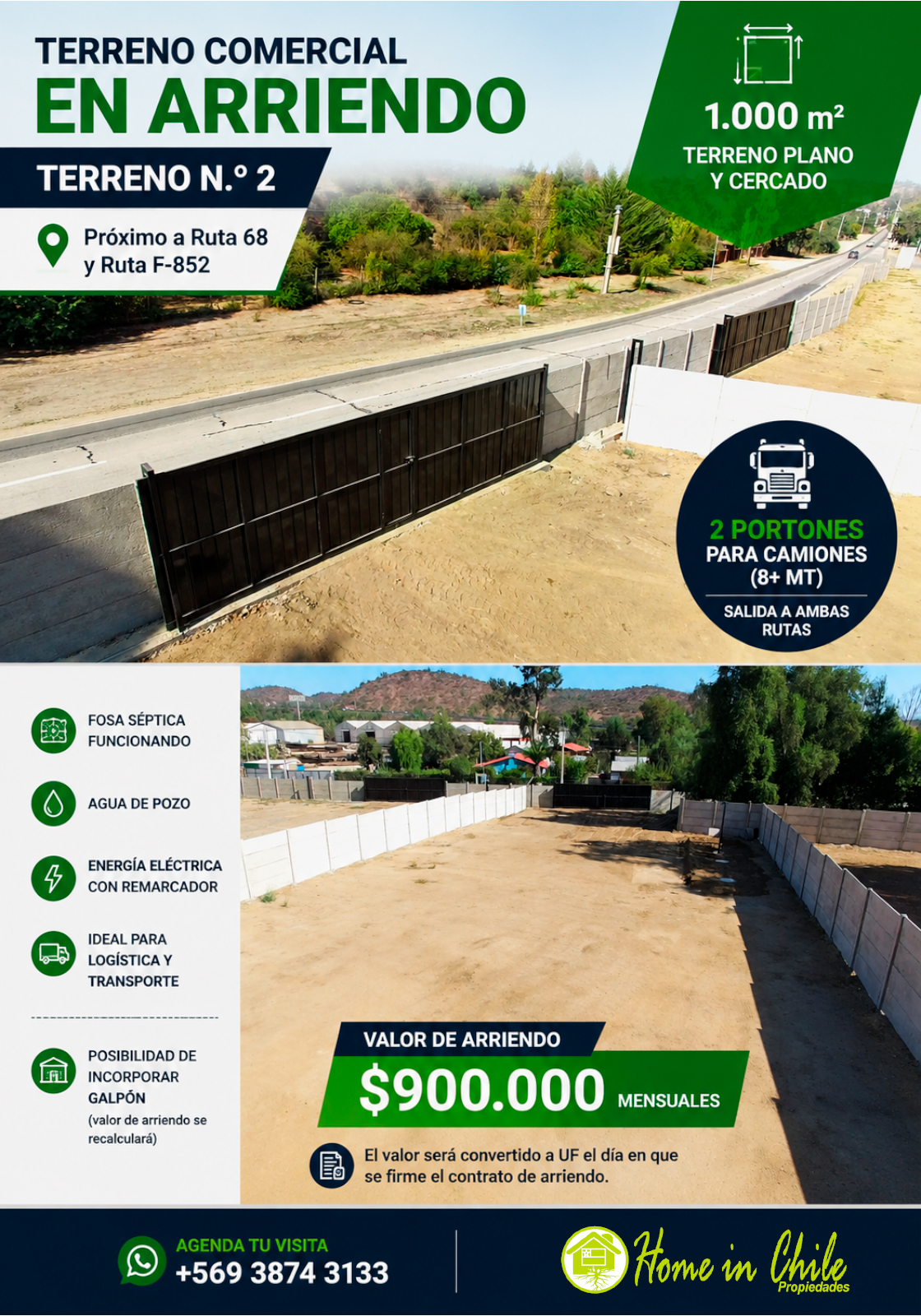 Terreno Comercial – Ubicación estratégica – Ruta 68 – Lo Vasquez (nº2)
