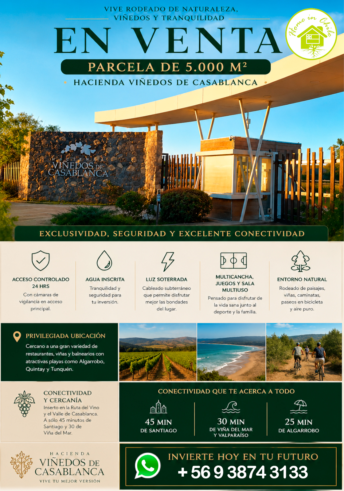 Exclusiva Parcela en Hacienda Viñedos de Casablanca