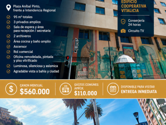 Oficina Comercial en el Centro de Valparaíso – Arriendo