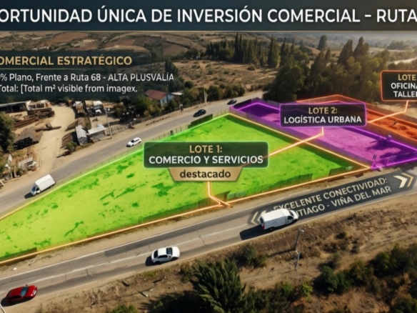 Terreno Comercial – Ubicación estratégica – Ruta 68 – Lo Vasquez (nº2)