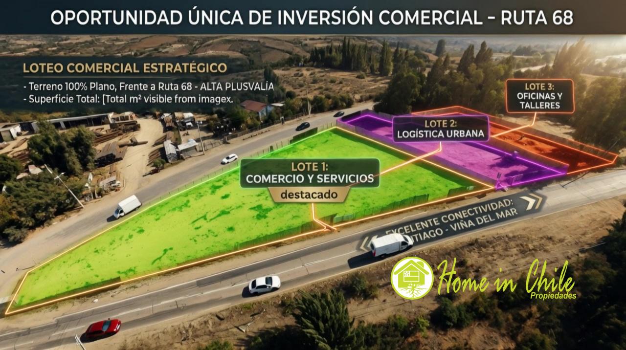 Terreno Comercial – Ubicación estratégica – Ruta 68 – Lo Vasquez (nº2)